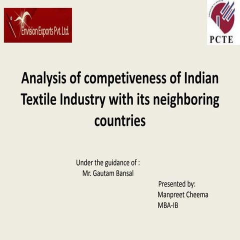 Analysis of competiveness of Indian textile industry