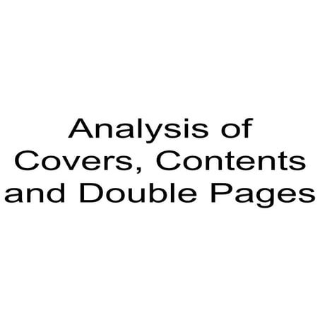 Analysis of covers, contents and double pages