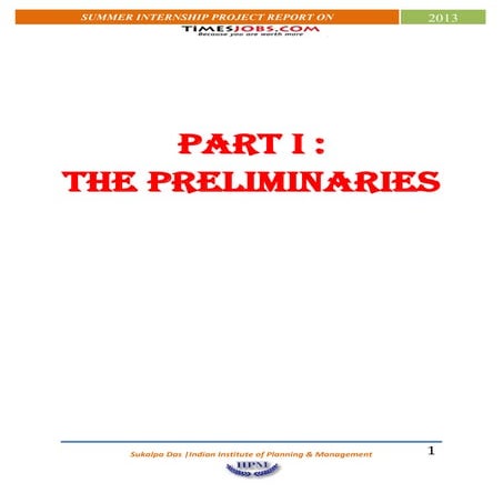 Analysis of current market scenario of timesjobs.com