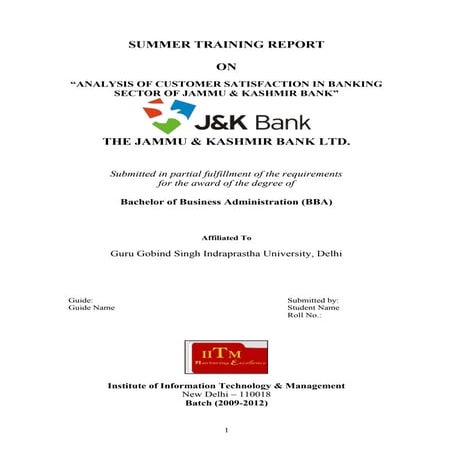 Analysis of customer satisfaction in banking sector of jammu & kashmir bank