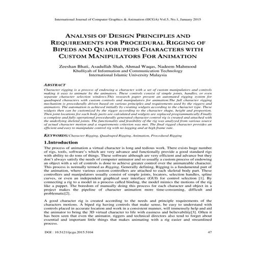 Analysis of design principles and requirements for procedural rigging of bipe...