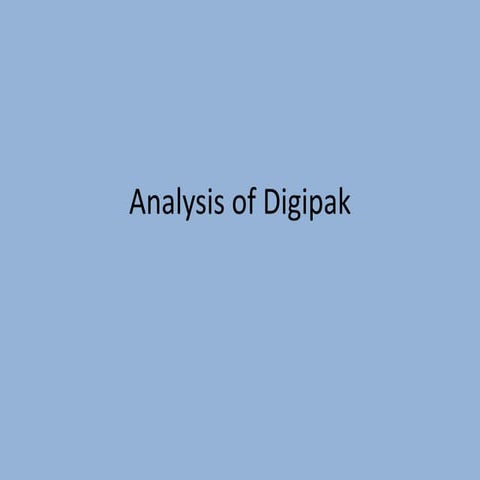 Analysis of digipak