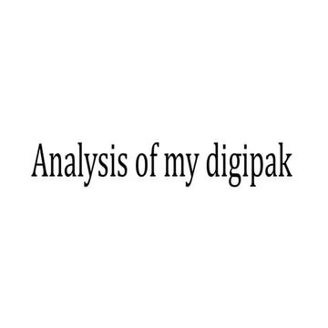 Analysis of digipak