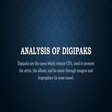 Analysis of digipaks