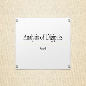 Analysis of digipaks