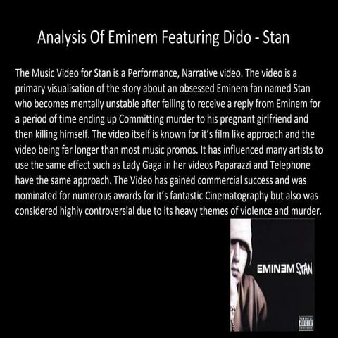 Analysis of Eminem Featuring Dido - Stan