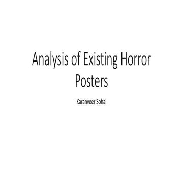 Analysis of existing horror posters