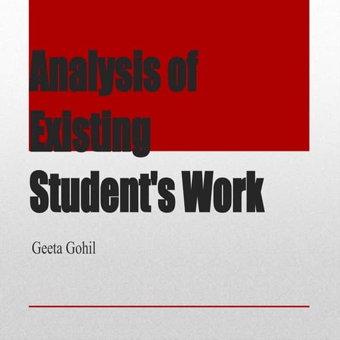 Analysis of existing student's work