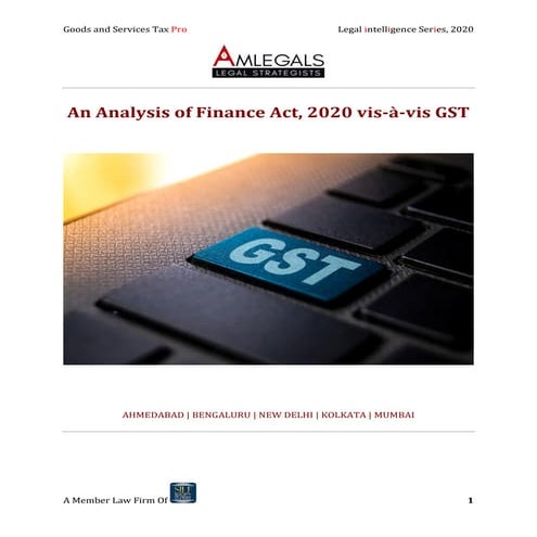 Analysis of Finance Act,2020 vis a-vis GST