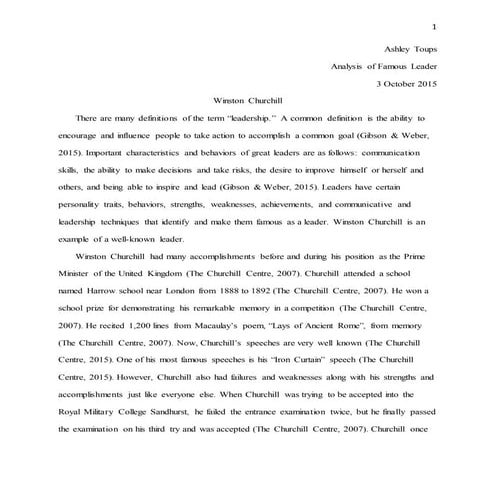 Analysis of famous leader