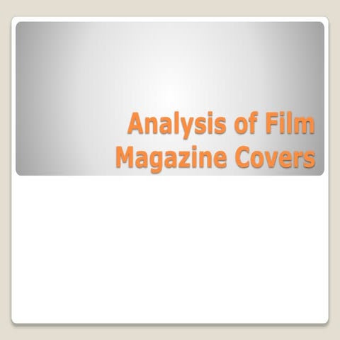 Analysis of film magazine covers