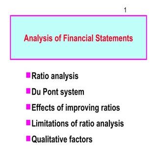 Analysis of financial statements