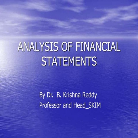Analysis of financial statements | PPT