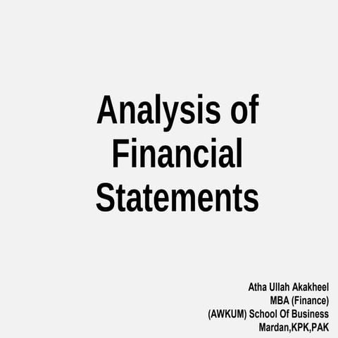 Analysis of financial statements.
