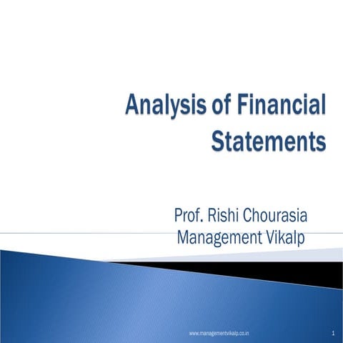 Analysis of financial statements prof rishi