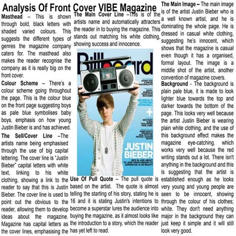 Analysis of front cover