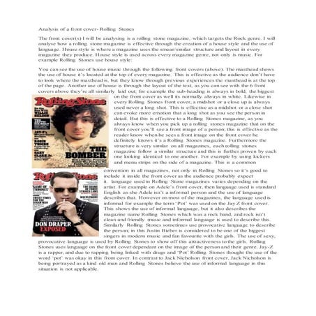 Analysis of front cover