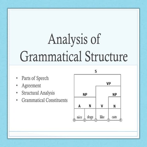 Analysis of Grammatical Structure