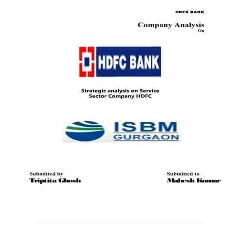 Analysis of HDFC bank complete