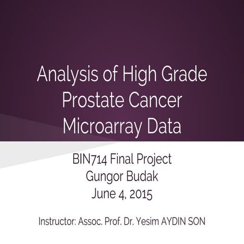 Analysis of high grade prostate cancer microarray data