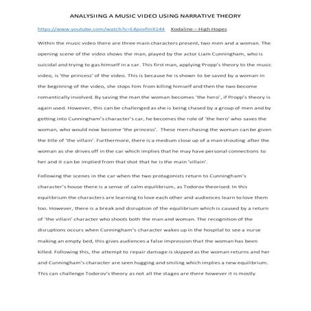 Analysis of high hopes 