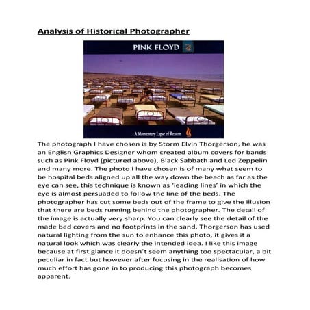 Analysis of historical photographer