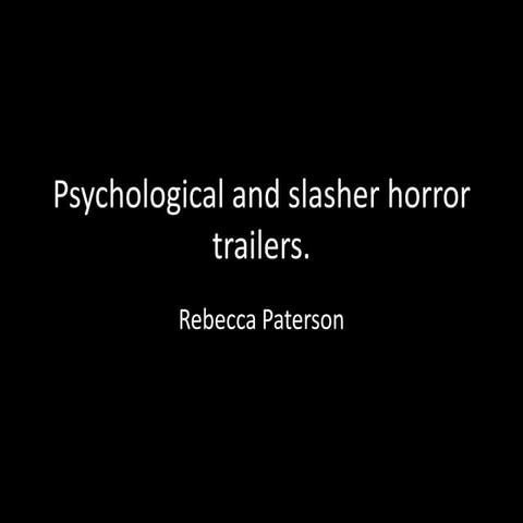 Analysis of horror trailer