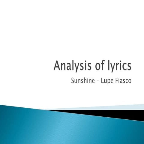 Analysisoflyrics 111010192016-phpapp01