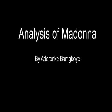 Analysis of madonna