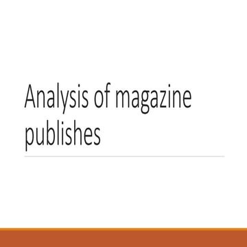 Analysis of magazine publishes