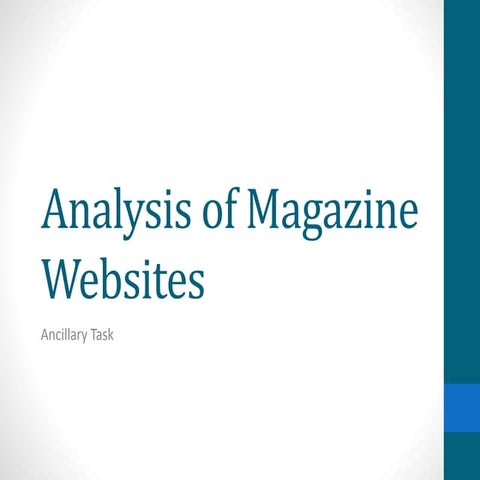 Analysis of magazine websites