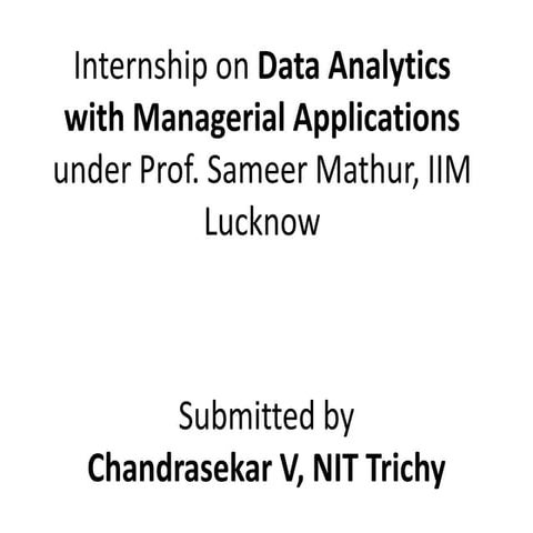 Analysis of 'making advanced analytics work for you'