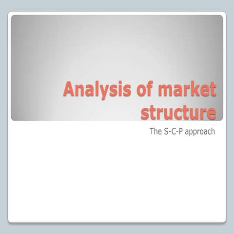 Analysis of market structure