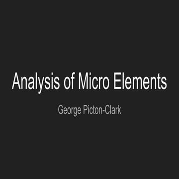Analysis of micro elements