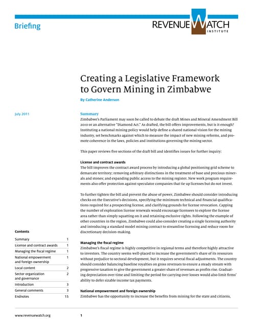 Analysis of mines and minerals amendment bill 2007 version