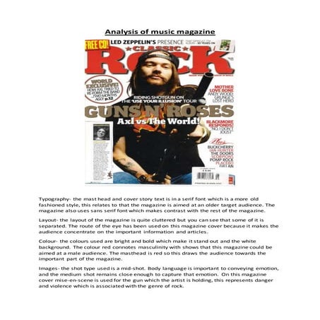 Analysis of music magazine
