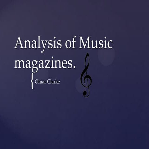 Analysis of music magazines