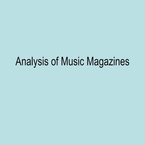 Analysis of music magazines