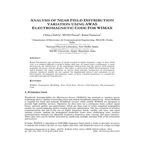 Analysis of near field distribution variation using awas electromagnetic code...