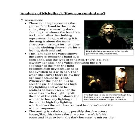 Analysis of nickelback ‘how you remind me’