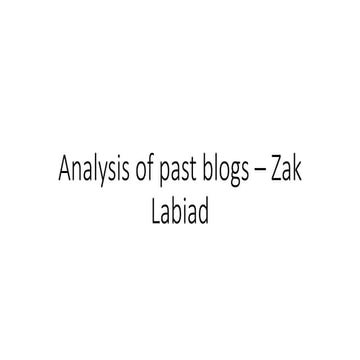Analysis of past blogs – zak labiad