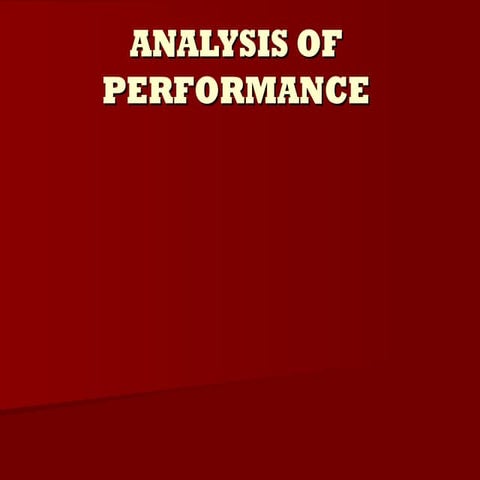 Analysis of performance