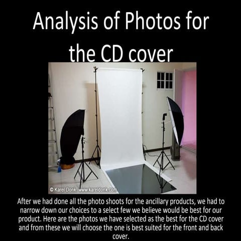 Analysis of Photos for the Digipack
