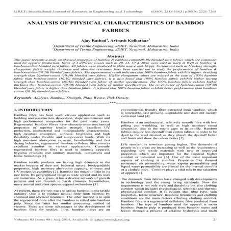Analysis of physical characteristics of bamboo