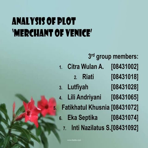 Analysis of plot in "Merchant of Venice" 