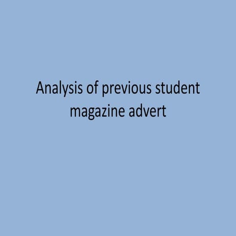 Analysis of previous student