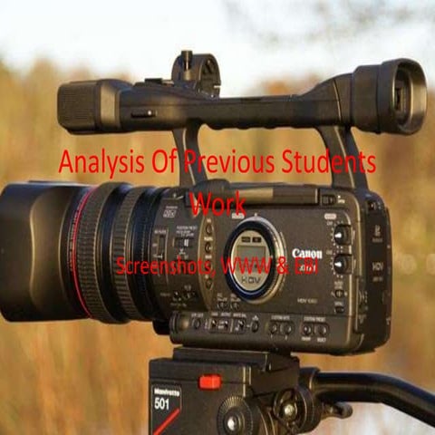 Analysis Of Previous Students Work