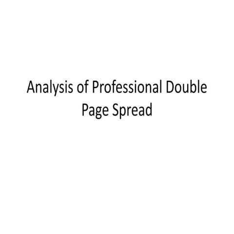 Analysis of professional double page spread presentation