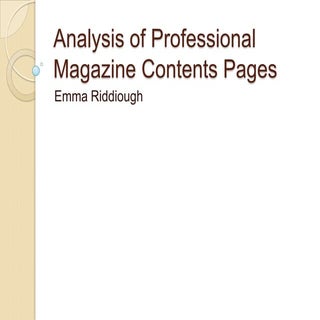 Analysis of professional magazine c...