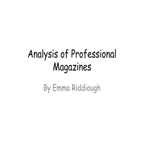 Analysis of professional magazines